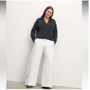 Everlane Wide Leg Pants 4 White NWOT Trousers Womens Capsule Coastal Boho